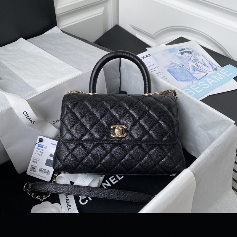 Ch*el top handle bags